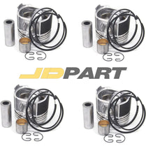 4 Pcs STD Piston & ring for Kubota V3307 M6040 Tractor S630 S650 Bobcat Skid