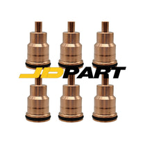 6X Injector Sleeve Tube Copper 3183368 for Volvo D12 D13 D16 Mack MP7 MP8 MP10