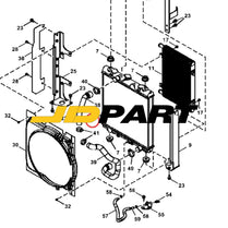 Water Tank Radiator Assy 4681353 For Hitachi ZX40U-3 ZX48U-3F ZX50U-3 ZX52U-3F