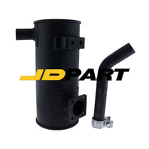 H400mm D170mm Muffler Silencer 60mm Inlet 40mm Outlet For Yanmar Excavator VIO75