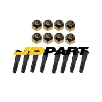 8X Lug Nut & Stud Kit 6709170 6564669 For Bobcat S150 S160 S185 540 A220 A300